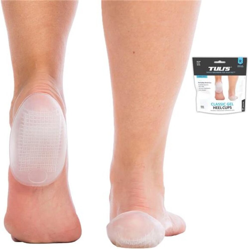 Classic Gel Heel Cups, Cushion Insert for Shock Absorption and Plantar